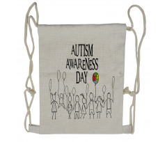 Symbolic Drawing of Children Drawstring Backpack