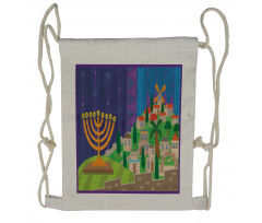 Hanukkah Night Menorah Drawstring Backpack