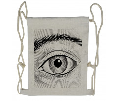 Macro Outline of Humans Eye Drawstring Backpack