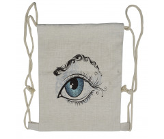 Eye Drawing with Curves Drawstring Backpack