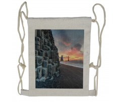 Rocky Reynisdrangar Sunrise Drawstring Backpack