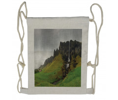 Waterfall Rocky Formations Drawstring Backpack