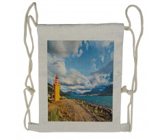 Watchtower and Ocean Sunset Drawstring Backpack