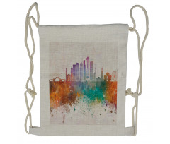 Watercolor Splatter Drawstring Backpack