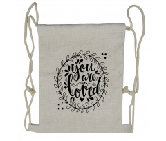 Wording in Monochrome Drawstring Backpack