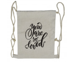 Bold and Curvy Font Drawstring Backpack