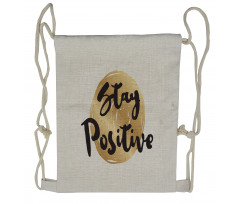 Phrase on Circular Drawstring Backpack