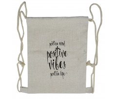 Motivational Words Drawstring Backpack