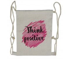 Text Pink Strokes Drawstring Backpack