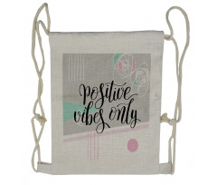 Positive Vibes Only Drawstring Backpack