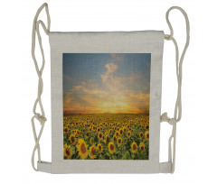 Blooming Farm at Sunset Drawstring Backpack