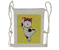 Sporty Maneki Neko Drawstring Backpack