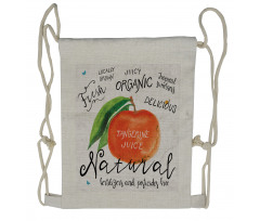 Watercolor Citrus Fruit Drawstring Backpack