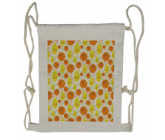 Cheerful Lemon and Orange Drawstring Backpack