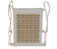 Mandarin and Polka Dots Drawstring Backpack