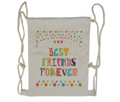 Funky Doodle Wording Drawstring Backpack