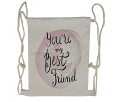 Text on Pastel Blobs Drawstring Backpack