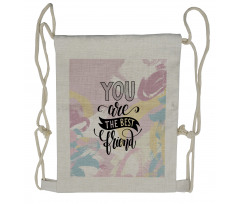 Calligraphy Pastel Hues Drawstring Backpack