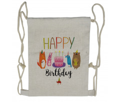 Cake Animal Friends Drawstring Backpack