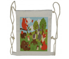 Woodland Fauna Drawstring Backpack