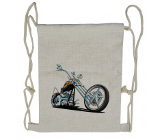 American Motorcycle Sport Drawstring Backpack