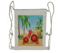 Crabs in Tropical Area Drawstring Backpack