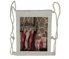 Stockings and Gift Boxes Drawstring Backpack