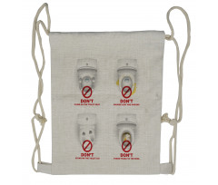 Toilet Bowls Warning Drawstring Backpack