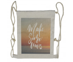 Words on Blurry Sunset Drawstring Backpack