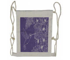 Tropic Flora Hummingbird Drawstring Backpack