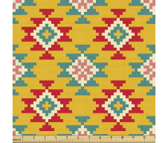 Geometrik Parça Kumaş Zikzaklı Kilim Desenli