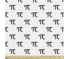 Matematik Parça Kumaş Beyaz Fon Üzerindeki Pi Sayısı Desenli