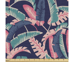 Tropikal Parça Kumaş Tekrarlanmış Renkli Palmiye Yaprakları