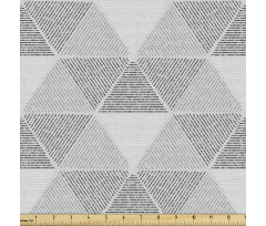 Geometrik Parça Kumaş Çizgili Üçgenlere Bölünmüş Altıgenler