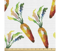 Gıda Parça Kumaş Suluboyayla Yapılmış Yaprakları Renkli Havuç
