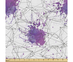 Geometrik Parça Kumaş Boya Sıçratılmış Zeminde Grafik Çizgiler