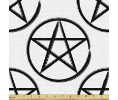 Sembol Parça Kumaş Beyaz Fon Üzerinde Pentagram Yıldızı Şekil