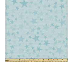 Ombre Parça Kumaş Mavinin Değişik Tonlarında Yıldızlar Desenli