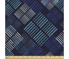 Geometrik Parça Kumaş Noktalı Kareler Desenli
