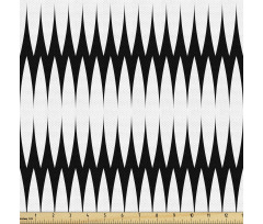 Geometrik Parça Kumaş Siyah Beyaz Çizgili Yatay Oval Formlar
