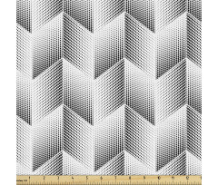 Geometrik Parça Kumaş Beyaz Siyah Benekli Çizgili Grafik Çizim