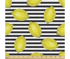 Moda Parça Kumaş Yatay Şeritler ile Detaylı Parlak Limonlar
