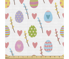 Rengarenk Parça Kumaş Beyaz Fon Üzerinde Paskalya Yumurtaları