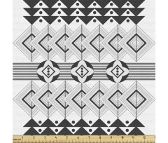 Folk Parça Kumaş Etnik Motiflerden Oluşan Geometrik Şekiller