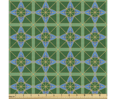 Geometrik Parça Kumaş Kare Çapraz Çizgili Desenli