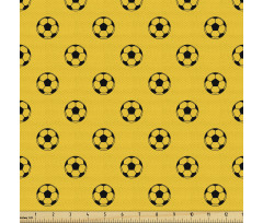Spor Parça Kumaş Sarı Fon Üstünde Futbol Topu