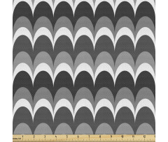 Daireler Parça Kumaş Üst Üste Sık Çizilmiş Yarım Yuvarlaklar