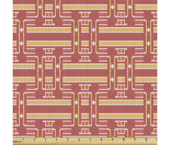 Geometrik Parça Kumaş Sık Tekrarlanmış Simetrik Etnik Motifler