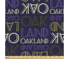 Amerika Parça Kumaş Ters ve Düz Yerleştirilmiş Oakland Yazıları