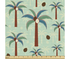 Tropik Parça Kumaş Tekrarlı Egzotik Palmiye Ağacı Motifleri 
